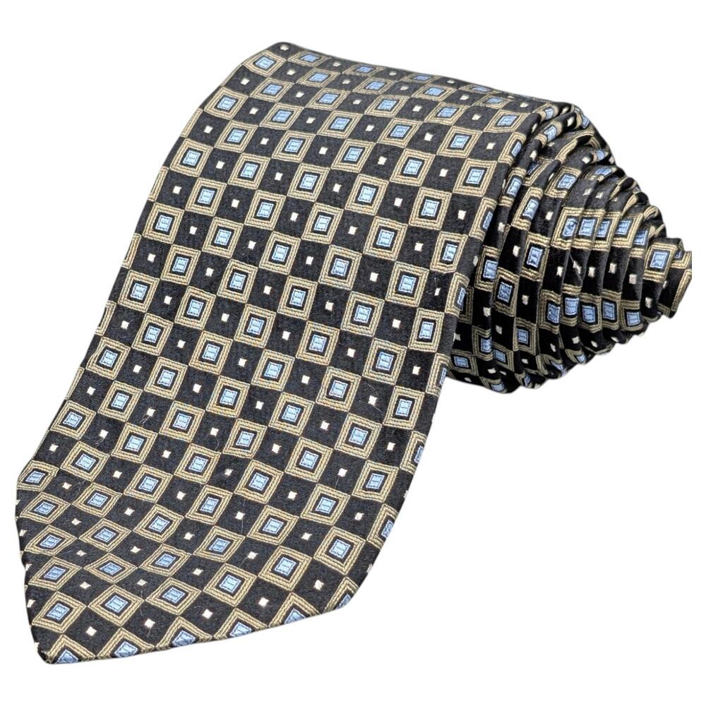 Robert Talbott Best Of Class Tie‎ Mens 60" Silk Checks Squares USA Dress Vintage